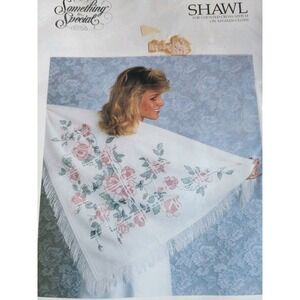 Candamar Designs Shawl Counted Cross Stitch Kit Vintage 1989 New Roses Afghan